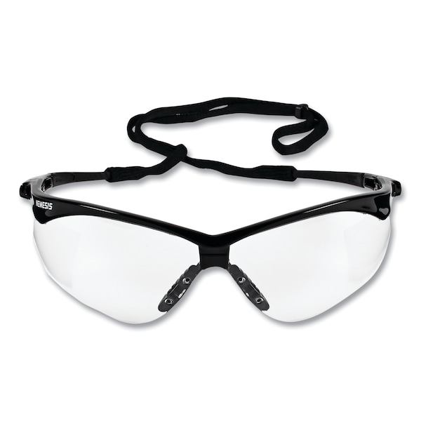 Nemesis CSA Safety Glasses, Black Frame, Clear Lens, 12PK